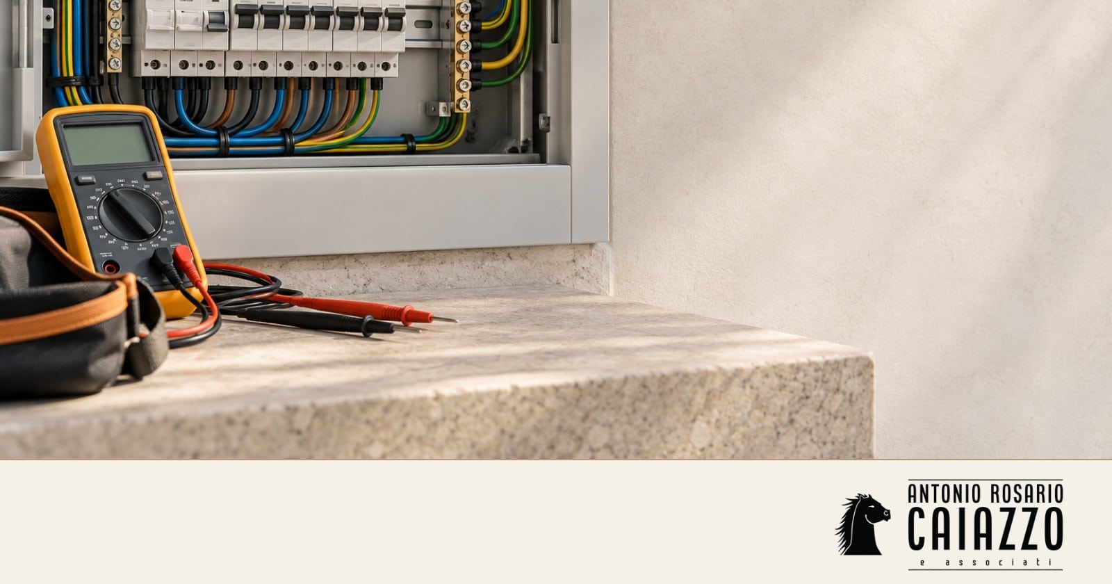 Quadro elettrico e strumento di misura, copertina sugli accertamenti tecnici della fornitura.