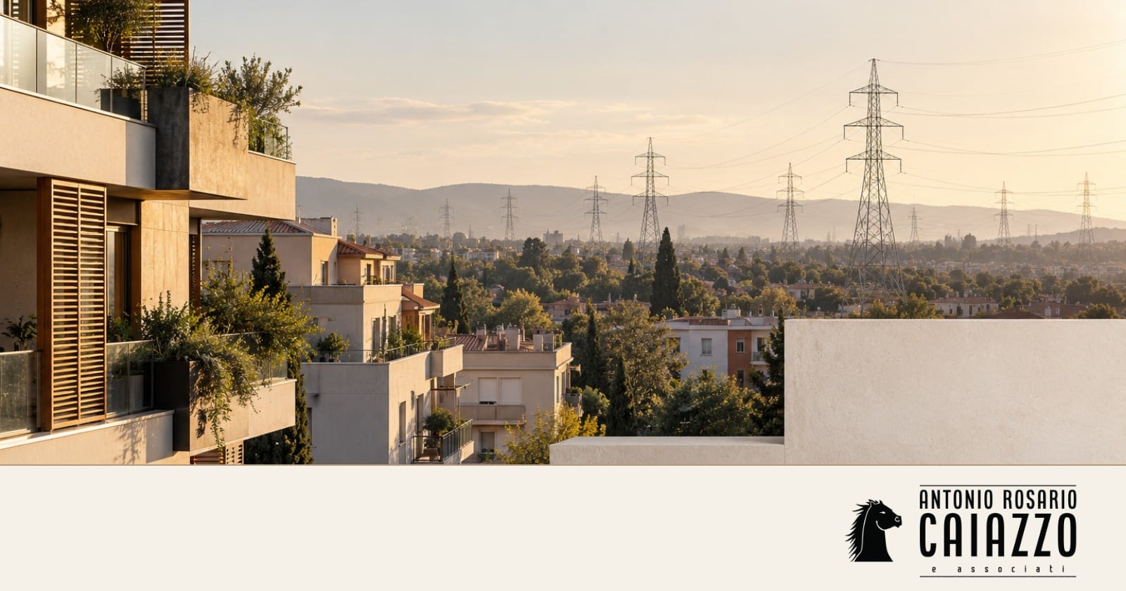 Edifici residenziali e rete elettrica, copertina sui ruoli del venditore e del distributore.